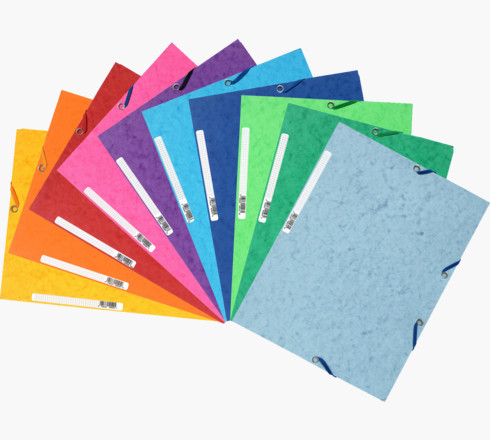 Carpeta c/ gomas de colores 385grs.