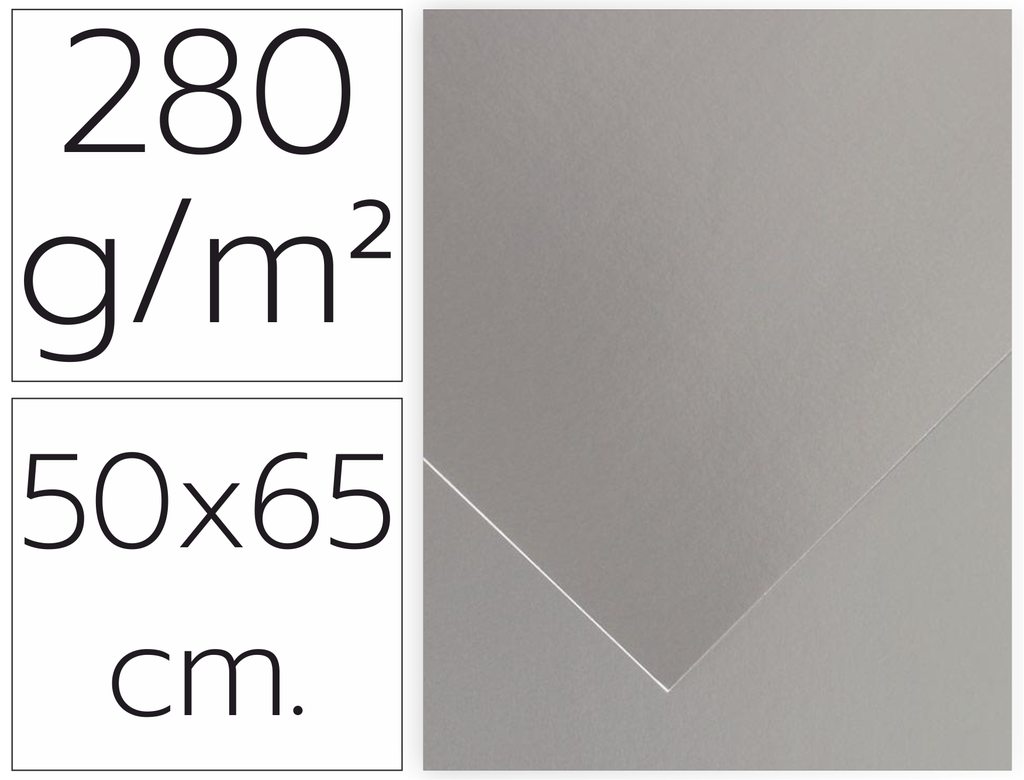 Cartulina Canson plata 40 280g 50x60 p/25u.