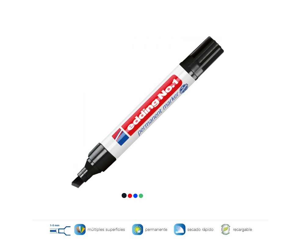 Edding nº1 negro permanente 5mm