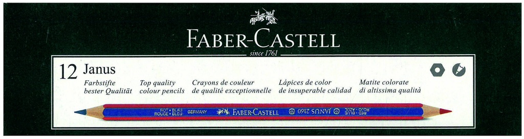 Lapiz bicolor faber-castell janus 2160rb c/12u.