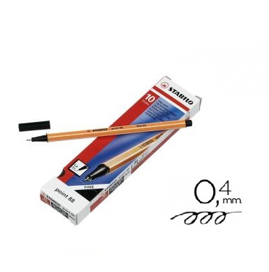 Fineliner stabilo point 88 negro nº46 caja 10und.