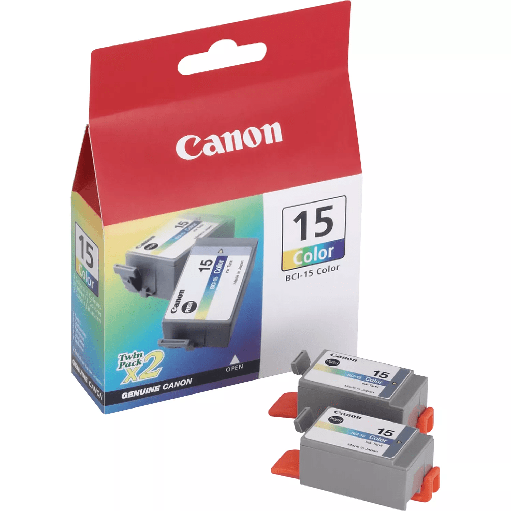 Twin pack cartucho tinta genuina canon 15 color x2