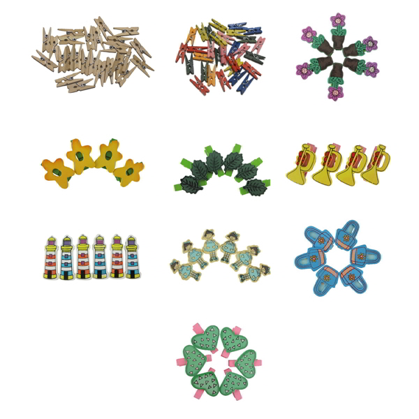 Pinzas de madera trompetas pack 4 und.