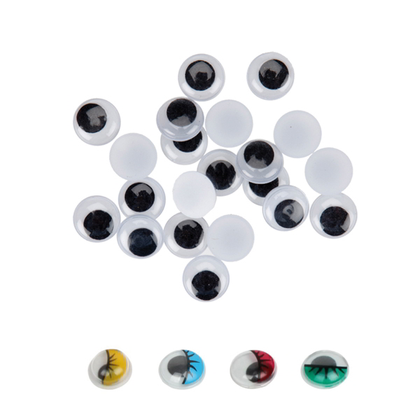 Pack 100 ojos movibles adhesivos negros 4mm