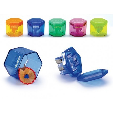 Sacapuntas c/depósito 3 orificios colores surtidos