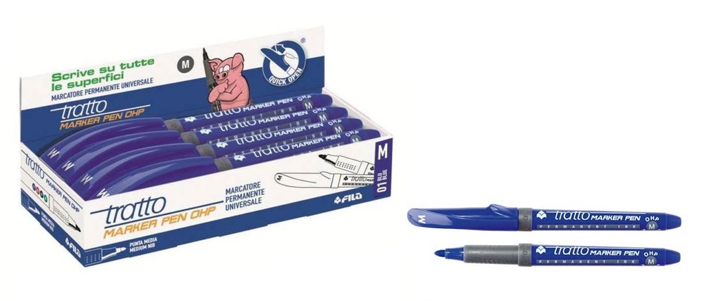 Marcador permanente alcohol tratto azul m