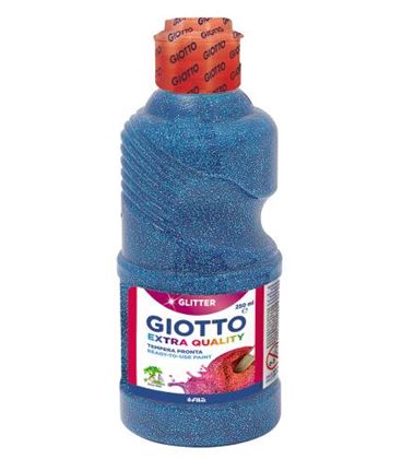 Giotto tempera glitter azul 250ml.