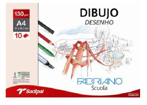 LAMINAS DIBUJO LISO FABRIANO PAQUETE.10h 130GRS.