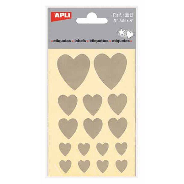 Gomets corazones plateados ref. 10013