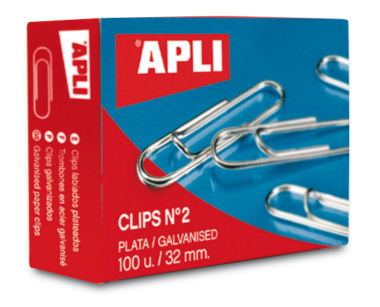 C/100 CLIPS PLATA Nº3 40mm. APLI