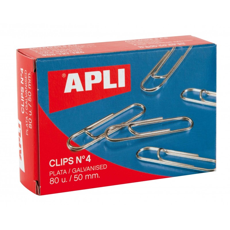 C/80 clips plata nº4 50mm Apli