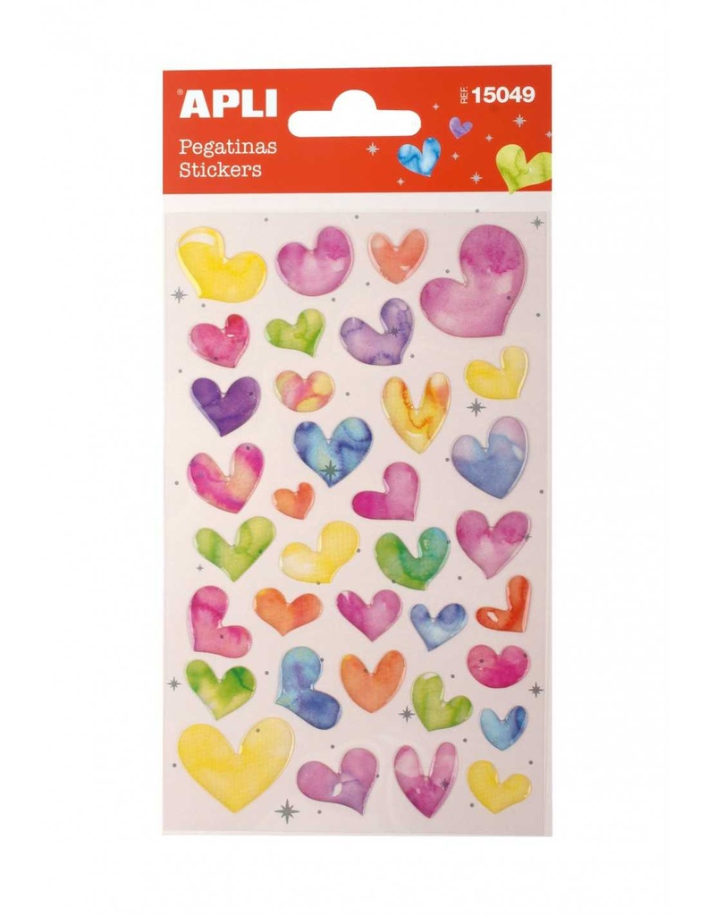 Pegatinas corazones purpura Apli