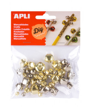 Cascabeles oro y plata 40uni. Apli