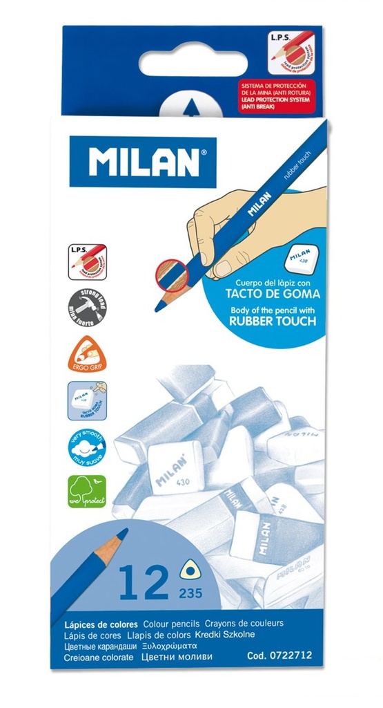 Lápices de colores tacto de goma 12u.