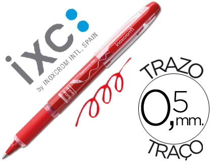 Bolígrafo roller tinta con grip rojo 0,5