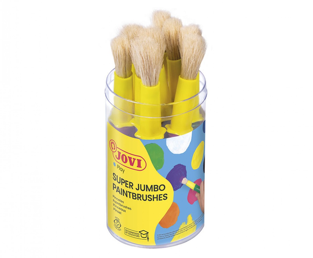 Bote 9 pinceles escolares gruesos pelo natural Jovi