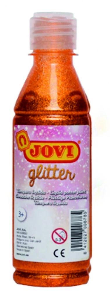 Tempera líquida glitter naranja 250ml. Jovi