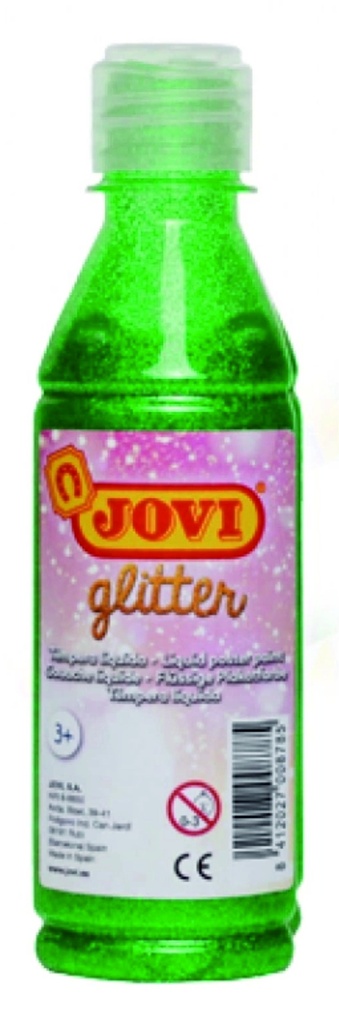 Tempera liquida glitter verde 250ml. Jovi