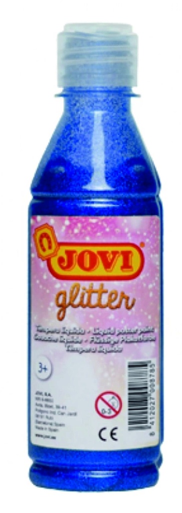 Tempera líquida glitter azul cyan 250ml. Jovi
