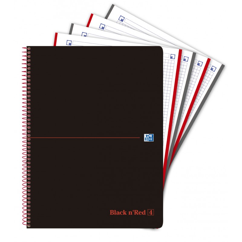 Cuaderno espiral TP Oxford Black'n'Red EB4 A4 120H 5x5