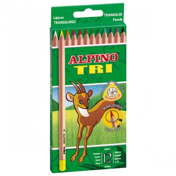 Lápices colores alpino tri Caja 12und.