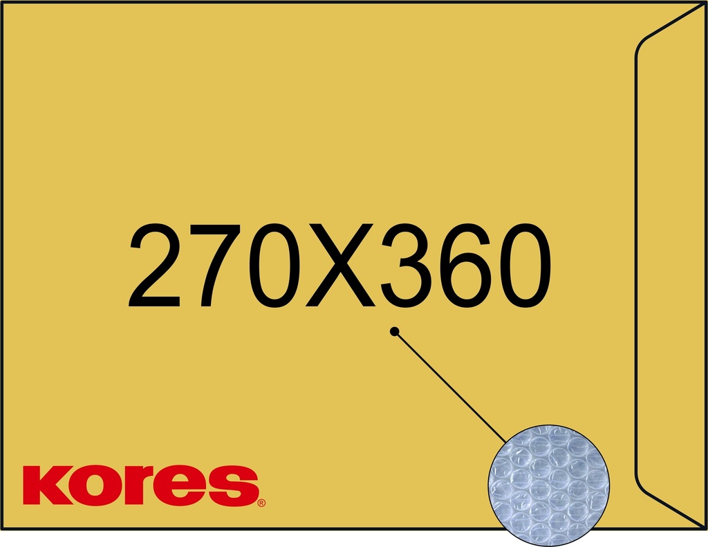 P./10u. Bolsas kraft 270x360 burbujas nº18 90g.