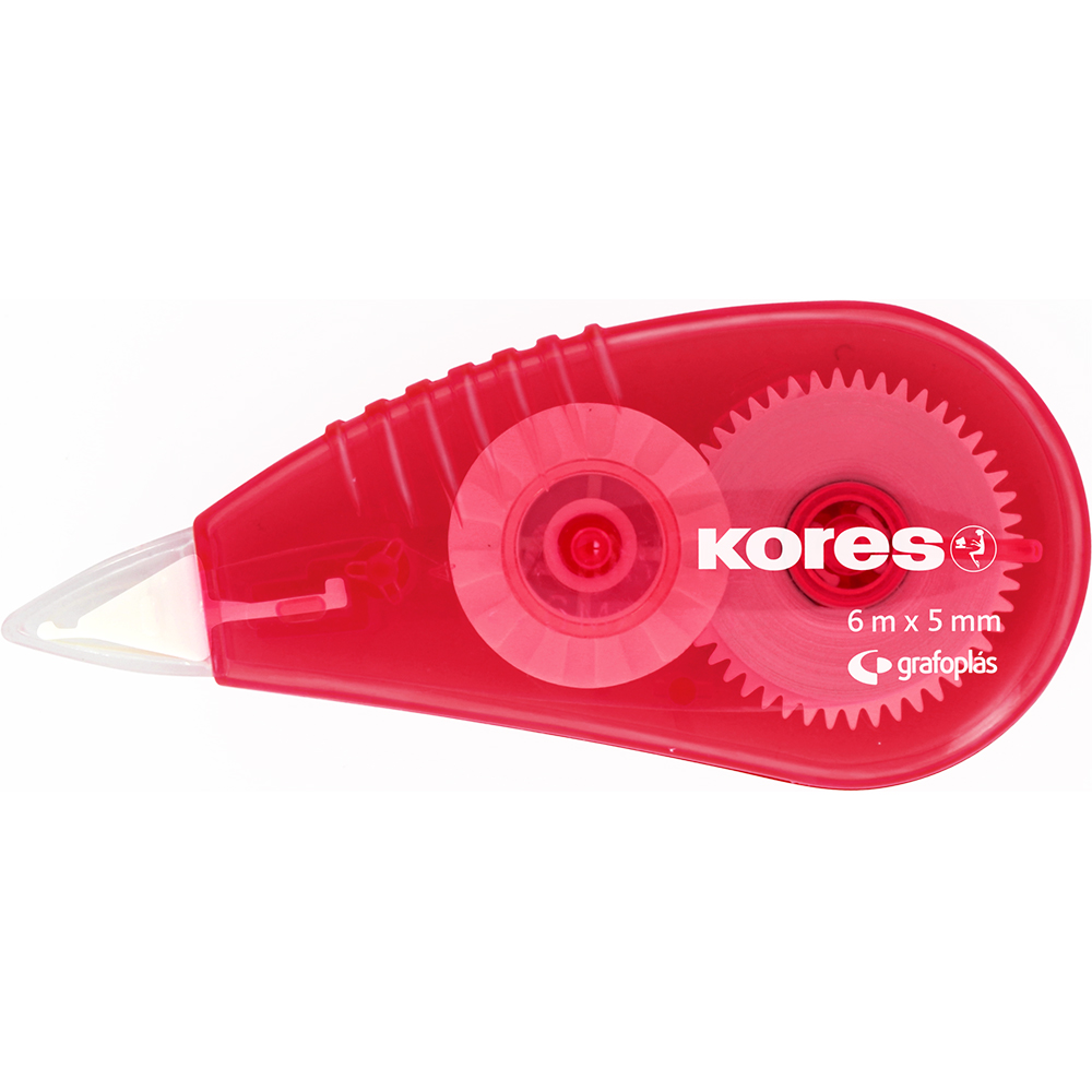 Corrector en cinta 6m x 5mm rojo kores