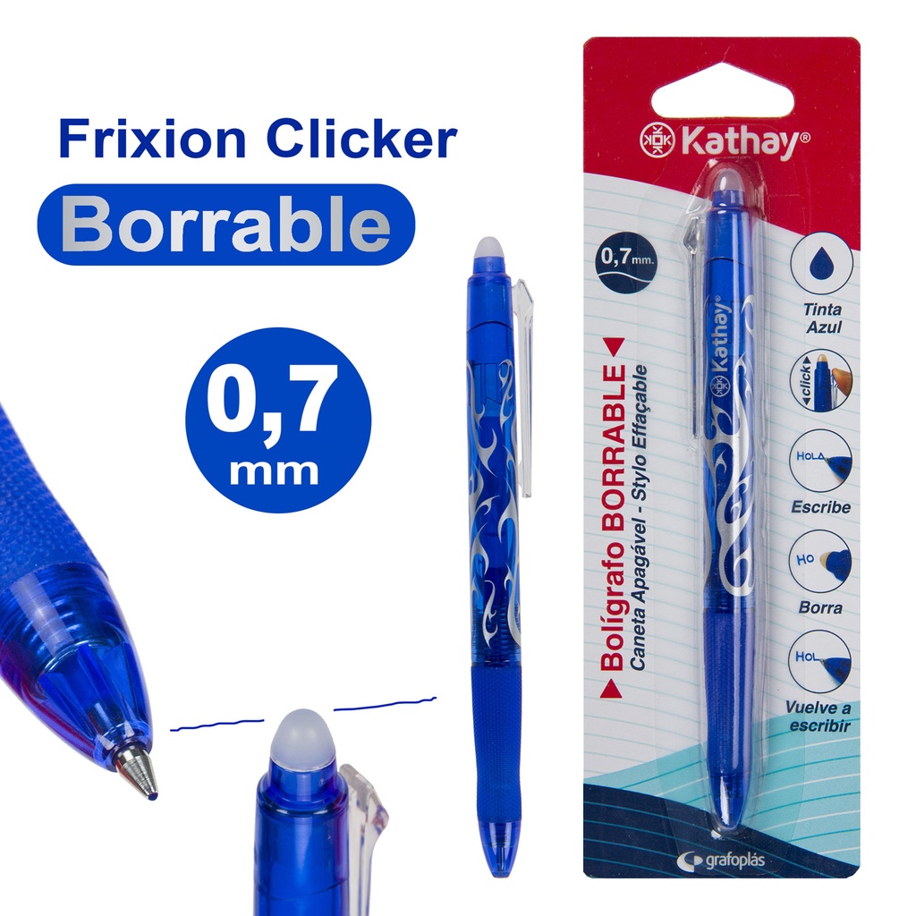 BOLÍGRAFOGRAFO BORRABLE AZUL KATHAY 0,7mm
