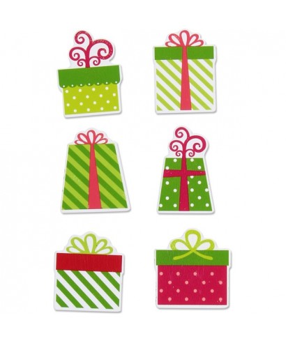 Set figuras madera regalos adhesivas