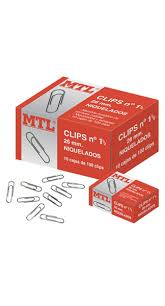 Clips nº 1 26mm niquelados 10 cajas 100 clips