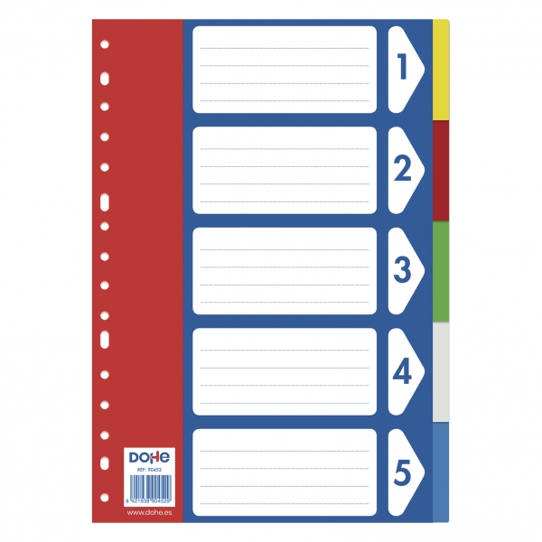 Separadores 5 colores Fº natural Dohe