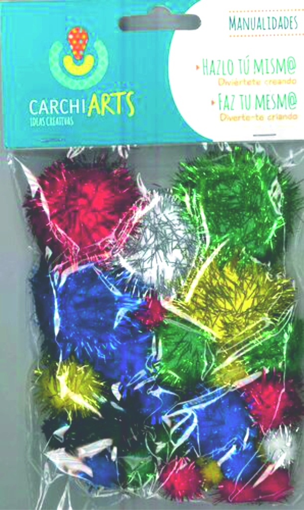 Pompones colores brillantes pack 30 unid colores