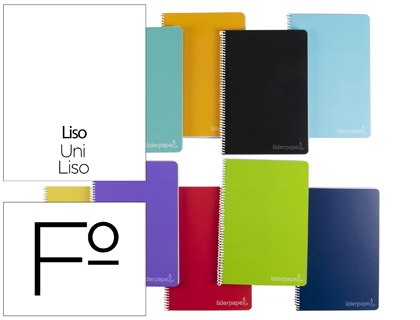 Cuaderno espiral liso 60grs. Folio