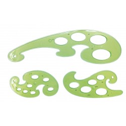 Bolsa estuche reglas curvas de plástico