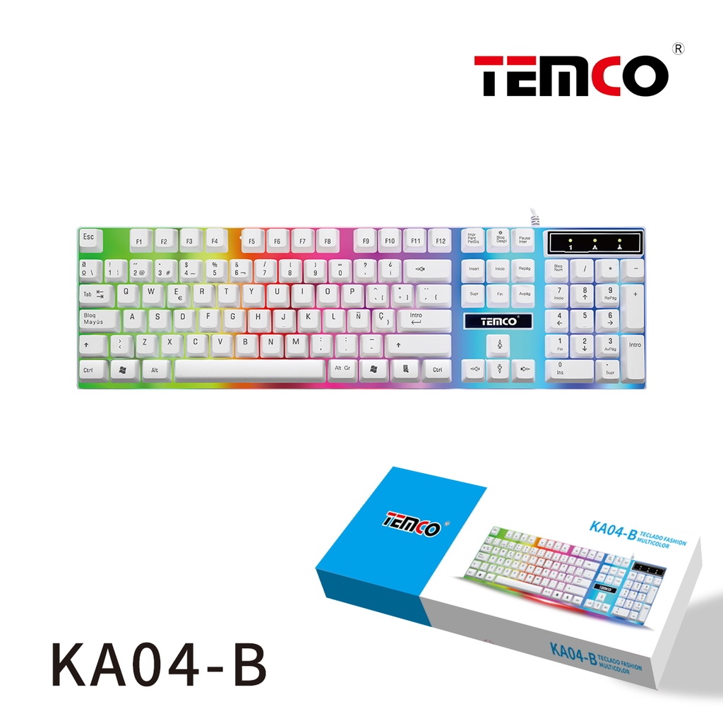 Teclado gaming blanco rgb ka04-b