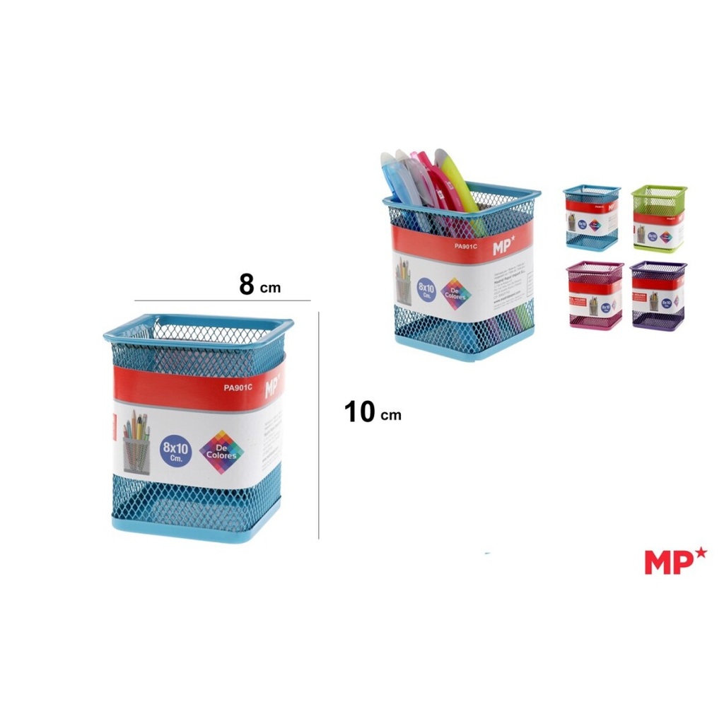 Portalápices rejilla cuadrado colores