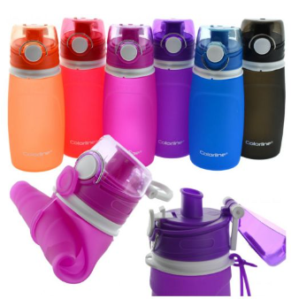 Botella plegable de silicona b-water colores surti