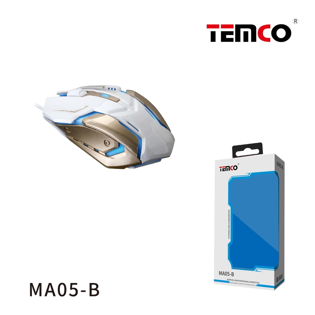 Ratón gaming blanco oro rgb ma05-b