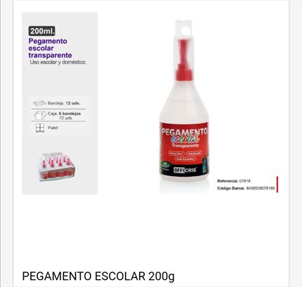 PEGAMENTO ESCOLAR TRANSPARENTEARENTE 100ml