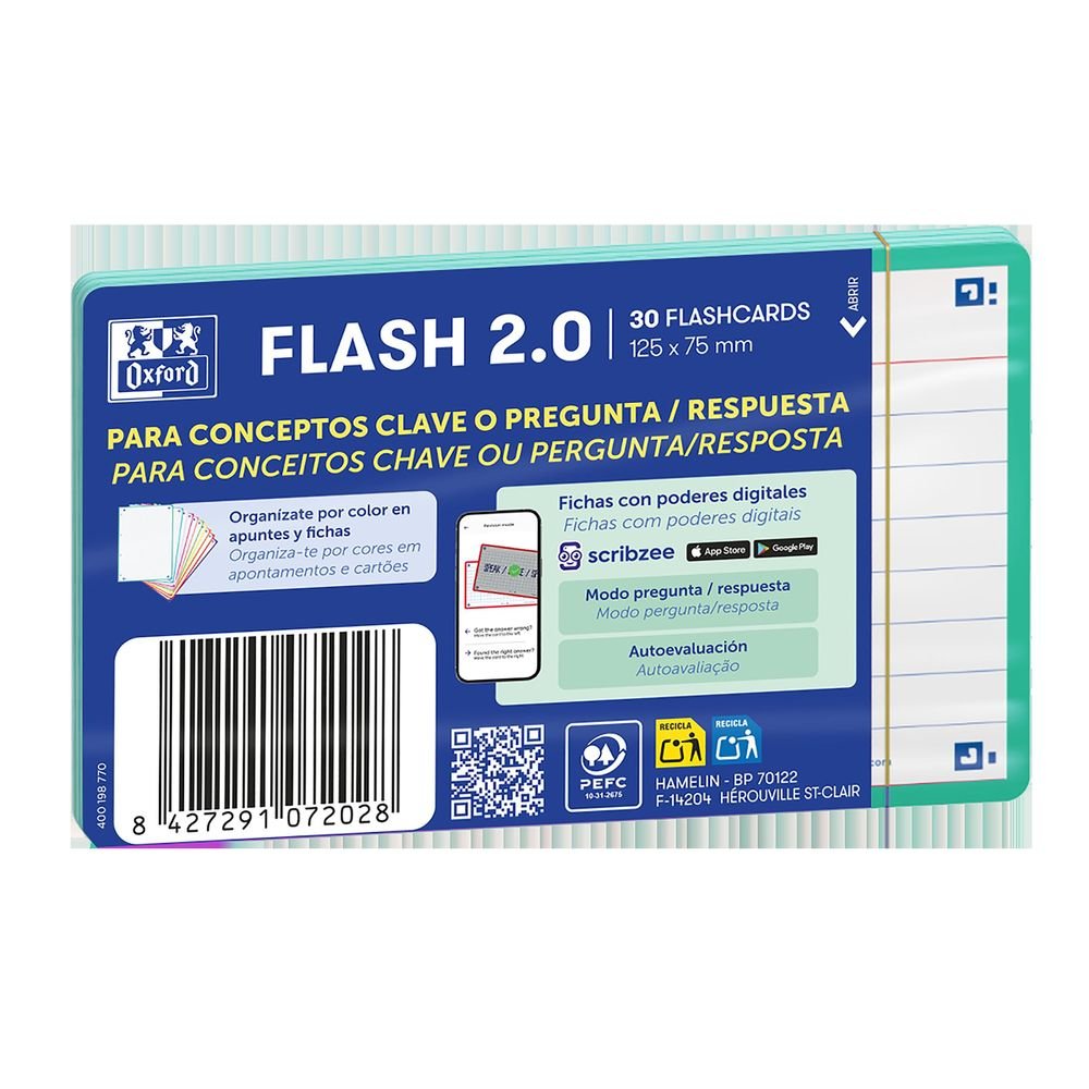 Flashcards 2.0 oxf 75x125 30f 1lin Ice Mint