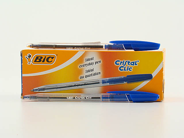 Bic cristal clic retractable, caja 20u. Azul