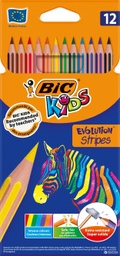 [3086123499102] Lápices Colores bic kids evolution stripes 12 und.