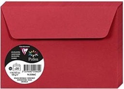 PACK 20 SOBRES POLLEN CLAIREFONTAINE 114x162 ROJO
