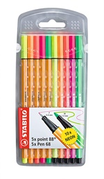 [8868/10-1] Estuche 10 colores fluorescentes stabilo