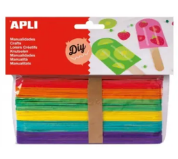 [13269] Palos de madera de colores Apli-40ud