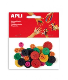 [13481] Boton madera surt. Colores y tamaño 30u.