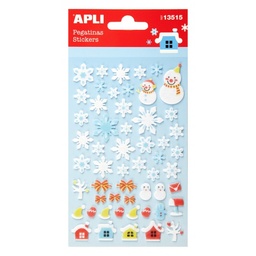 [13515] Pegatinas fieltro muñeco nieve Apli