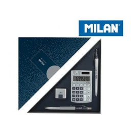 [08737] Caja regalo triangular contenido silver azul Milan