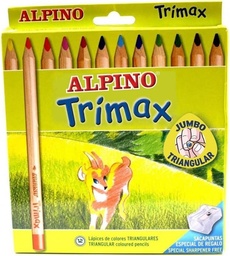 [AL000113] Lápices de colores Alpino Trimax Caja 12  + Sacapuntas
