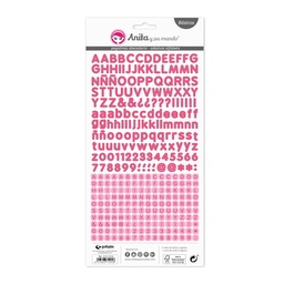 [37017154] Pack 5 abeced. Y num. Pegatinas fucsia